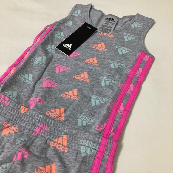 Adidas cute colorful neon colors pink romper 6204 - Picture 4 of 5